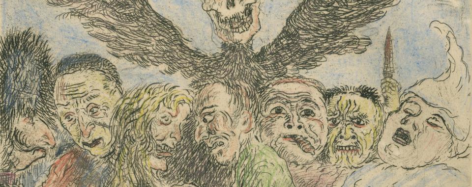 Hoofdzonden gedomineerd door de dood, James Ensor