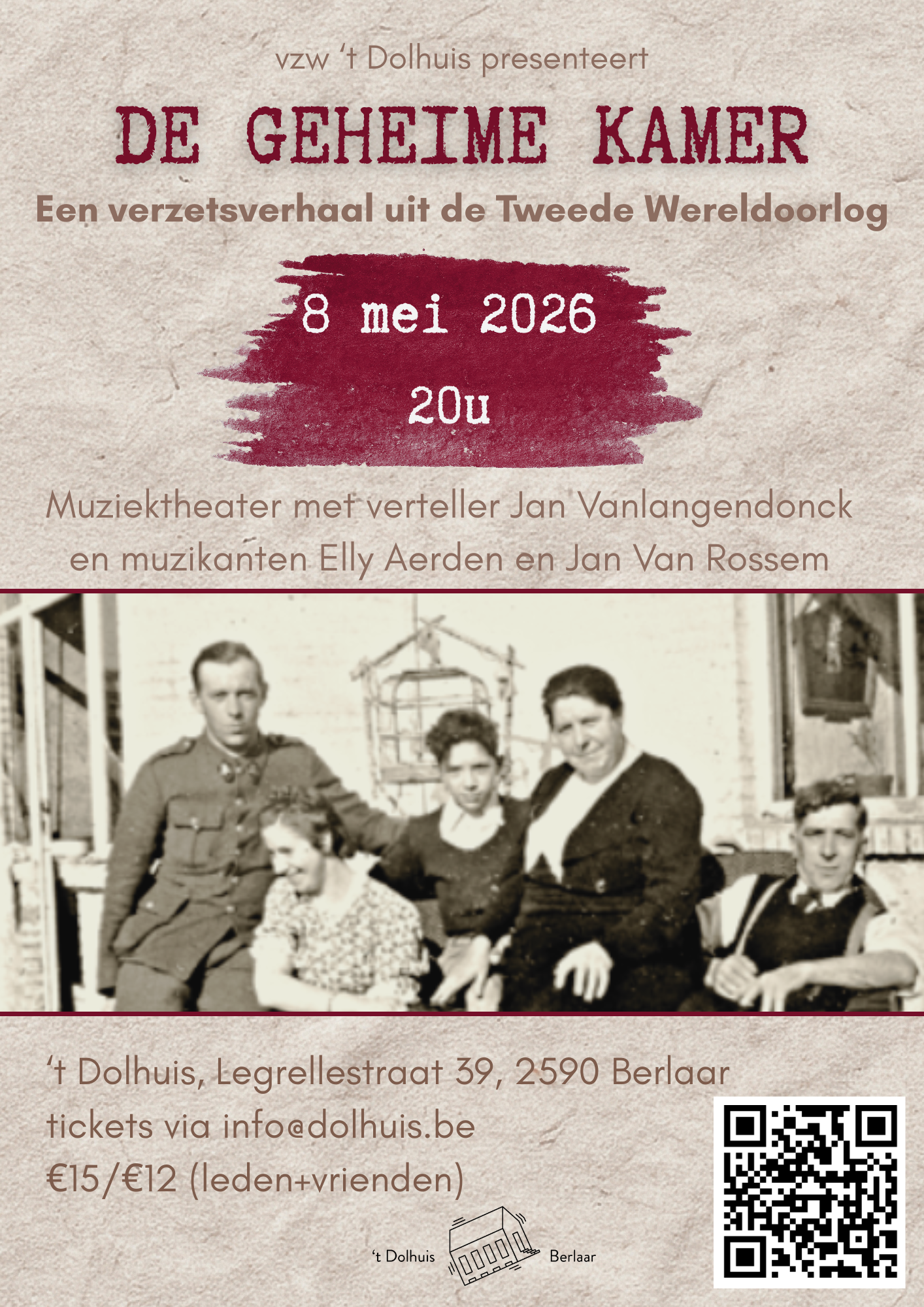 Muziektheater op 8 mei 2026. Verzetsverhaal uit WO II