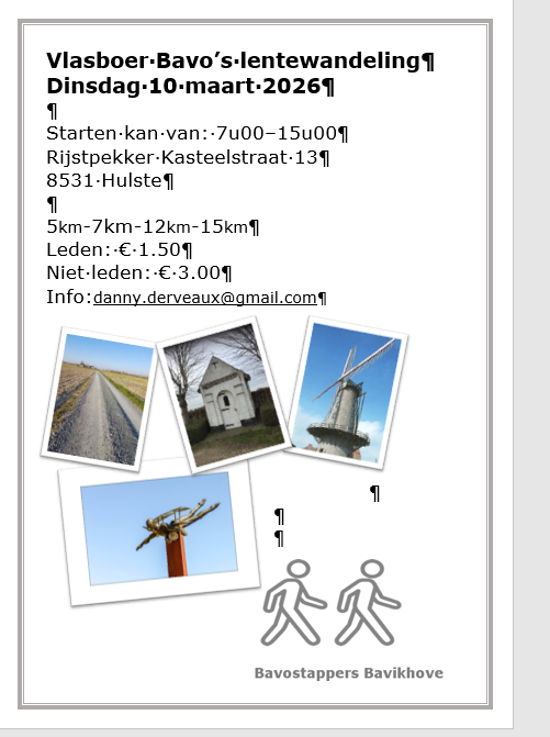 Lentewandeling Bavostappers