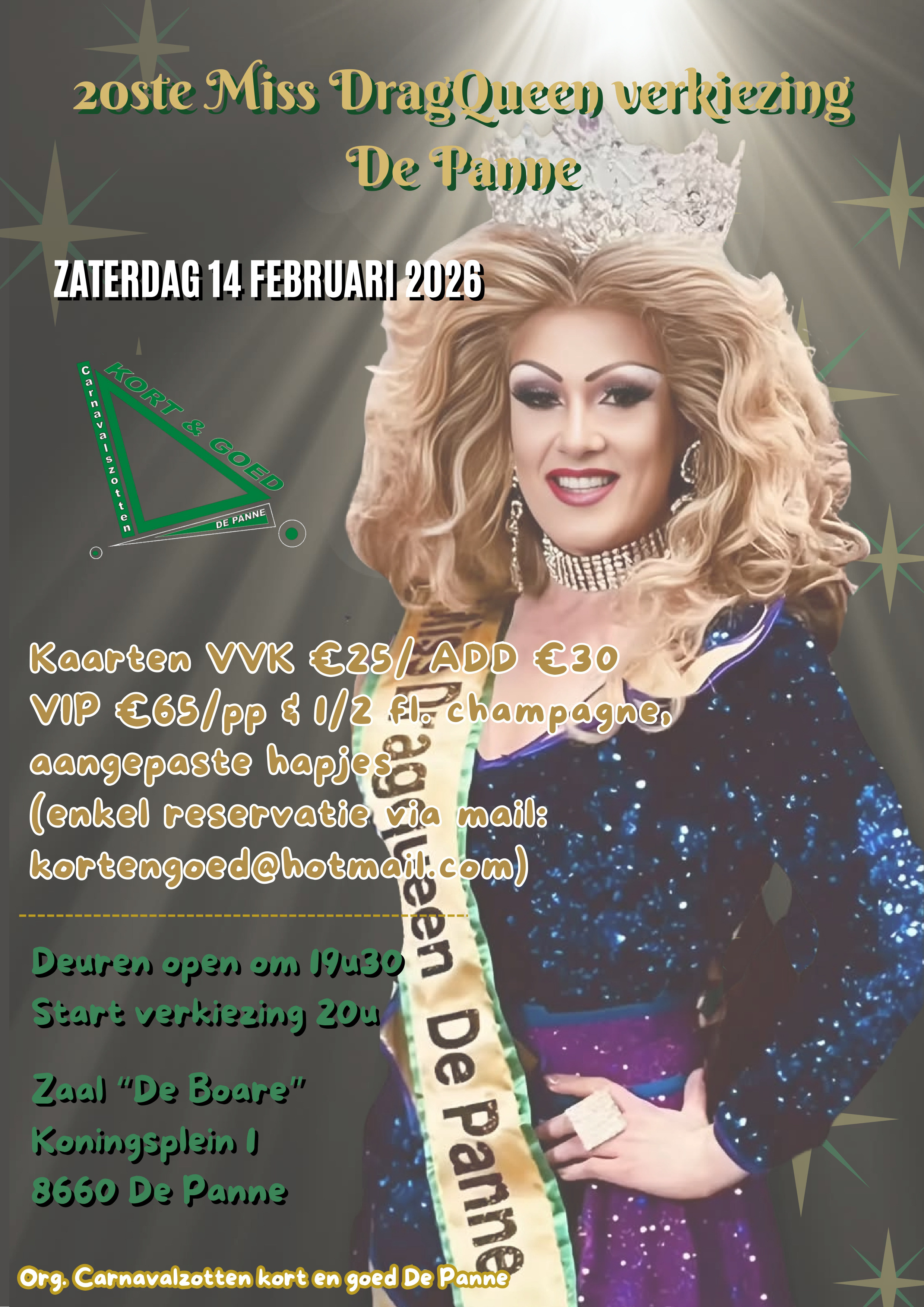 Verkiezing Miss Dragqueen De Panne 2026