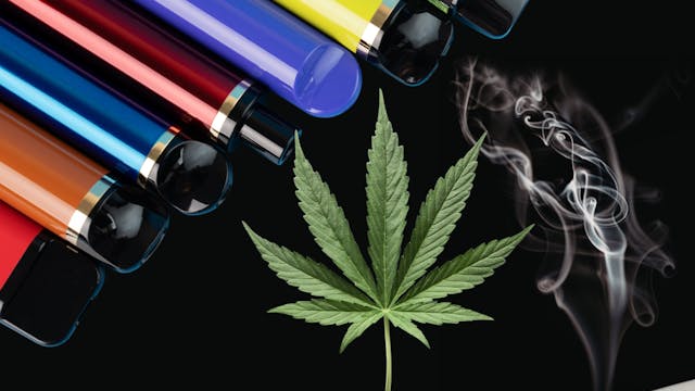 vapes, blad cannabisplant, rookpluimpje