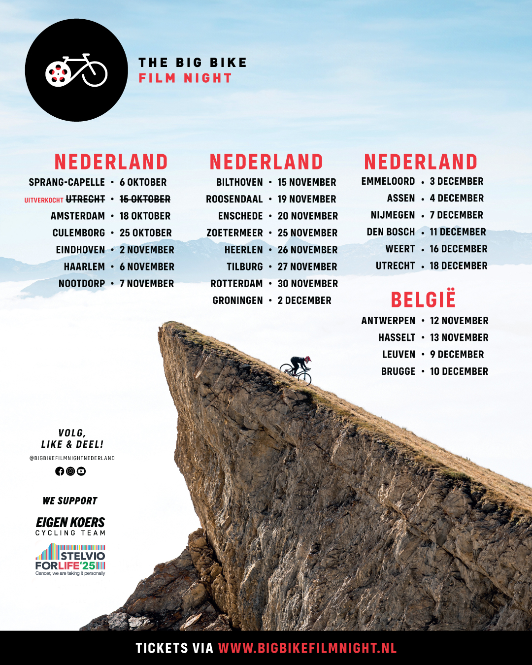 Agenda van de Nederlandse en Belgische tour 2025