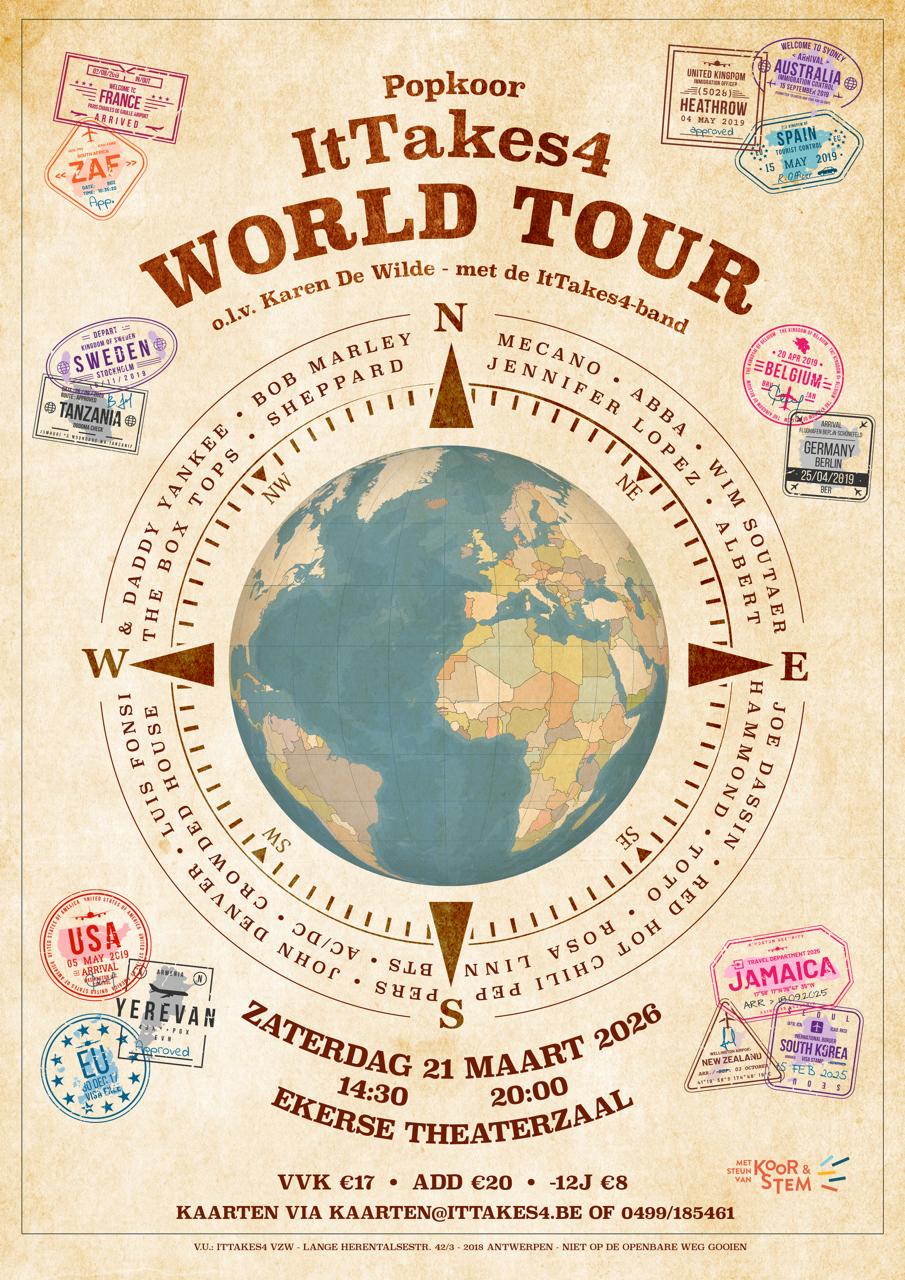 Flyer/uitnodiging voor onze concerten op 21 maart 2026 om 14.30u en 20u in de Ekerse Theaterzaal