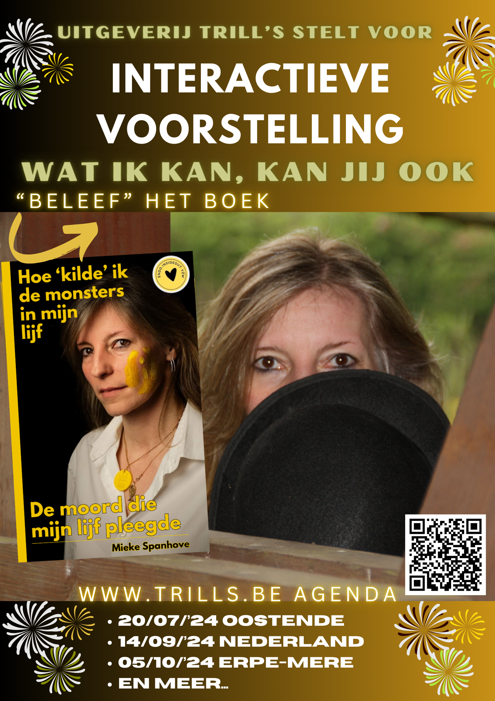Uitgeverij Trill's stelt voor: Mieke Spanhove in een  Interactieve Voorstelling: WAT IK KAN, KAN JIJ OOK! ontdek de kunst van totale zelftransformatie 