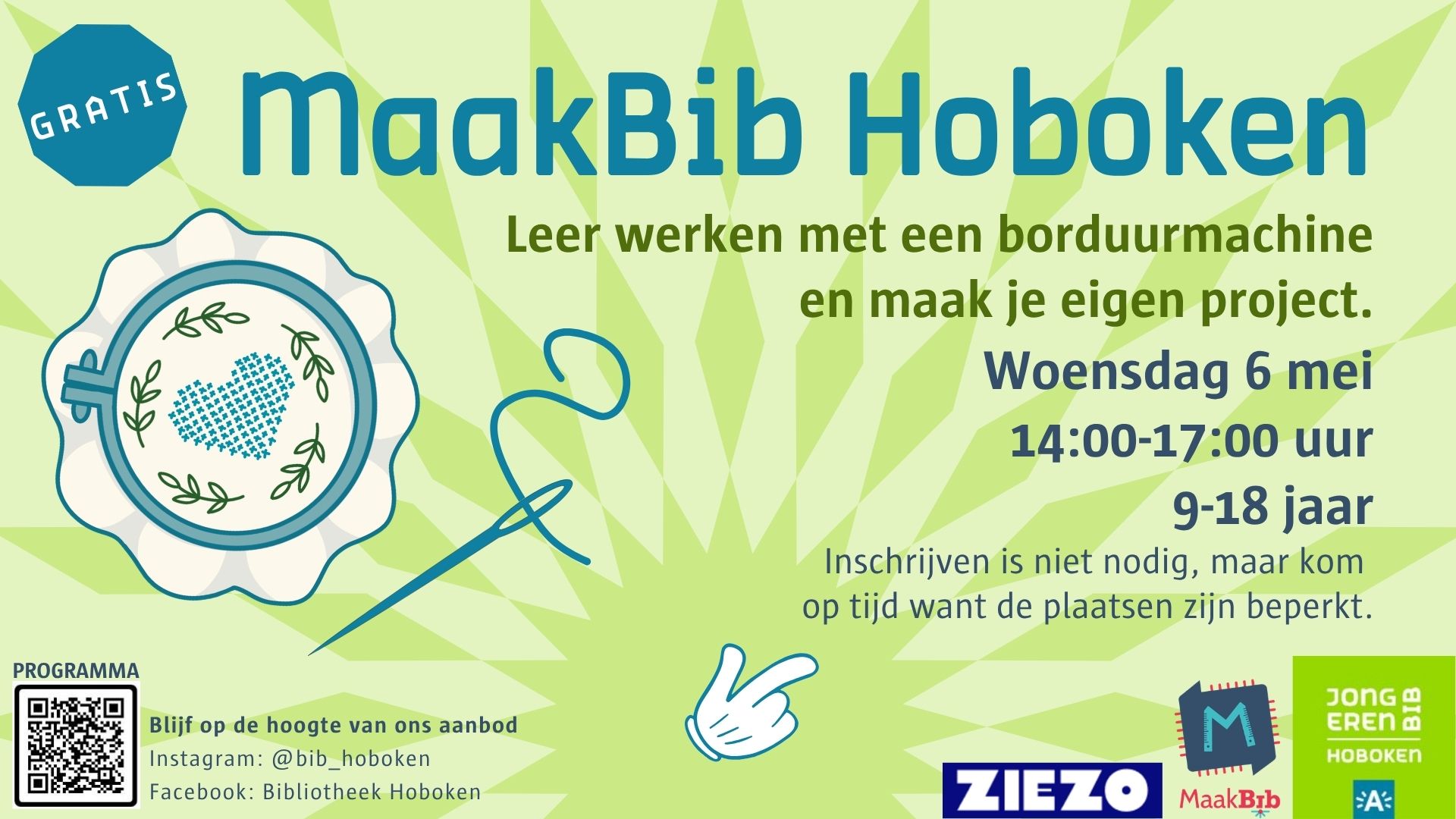MaakBib Hoboken Digitaal borduren