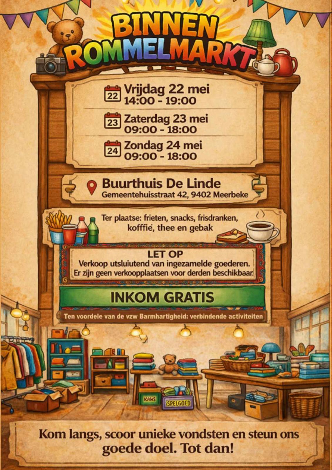 Grote binnen rommelmarkt  ALLES MOET WEG 