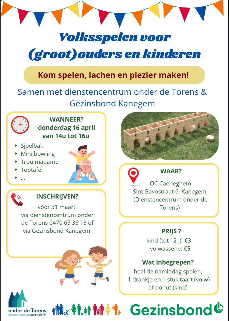 Volksspelennamiddag voor (groot)ouder en (klein)kind dienstencentrum onder de Torens 