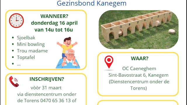 Volksspelennamiddag voor (groot)ouder en (klein)kind dienstencentrum onder de Torens
