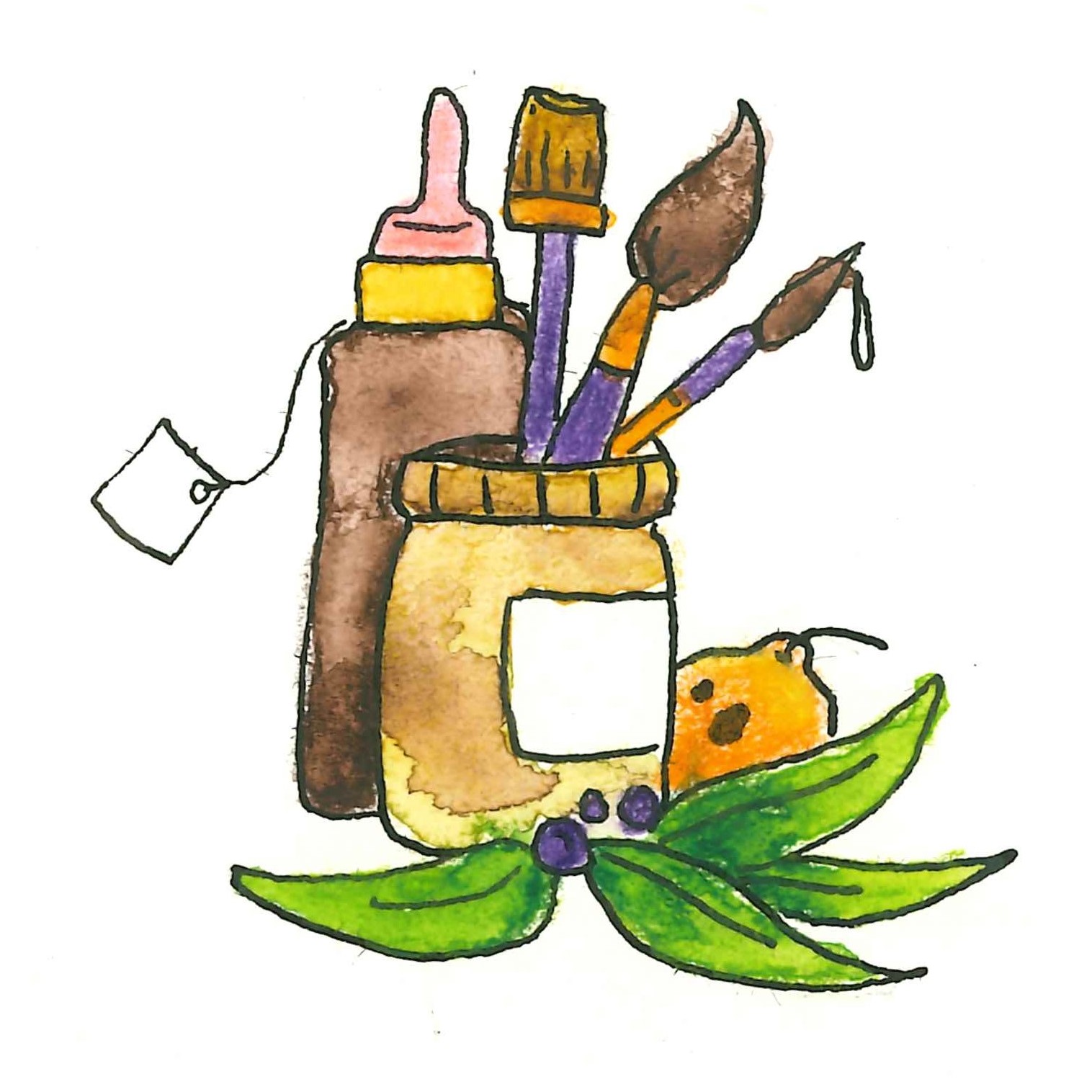 zelfgemaakte planten-inkt