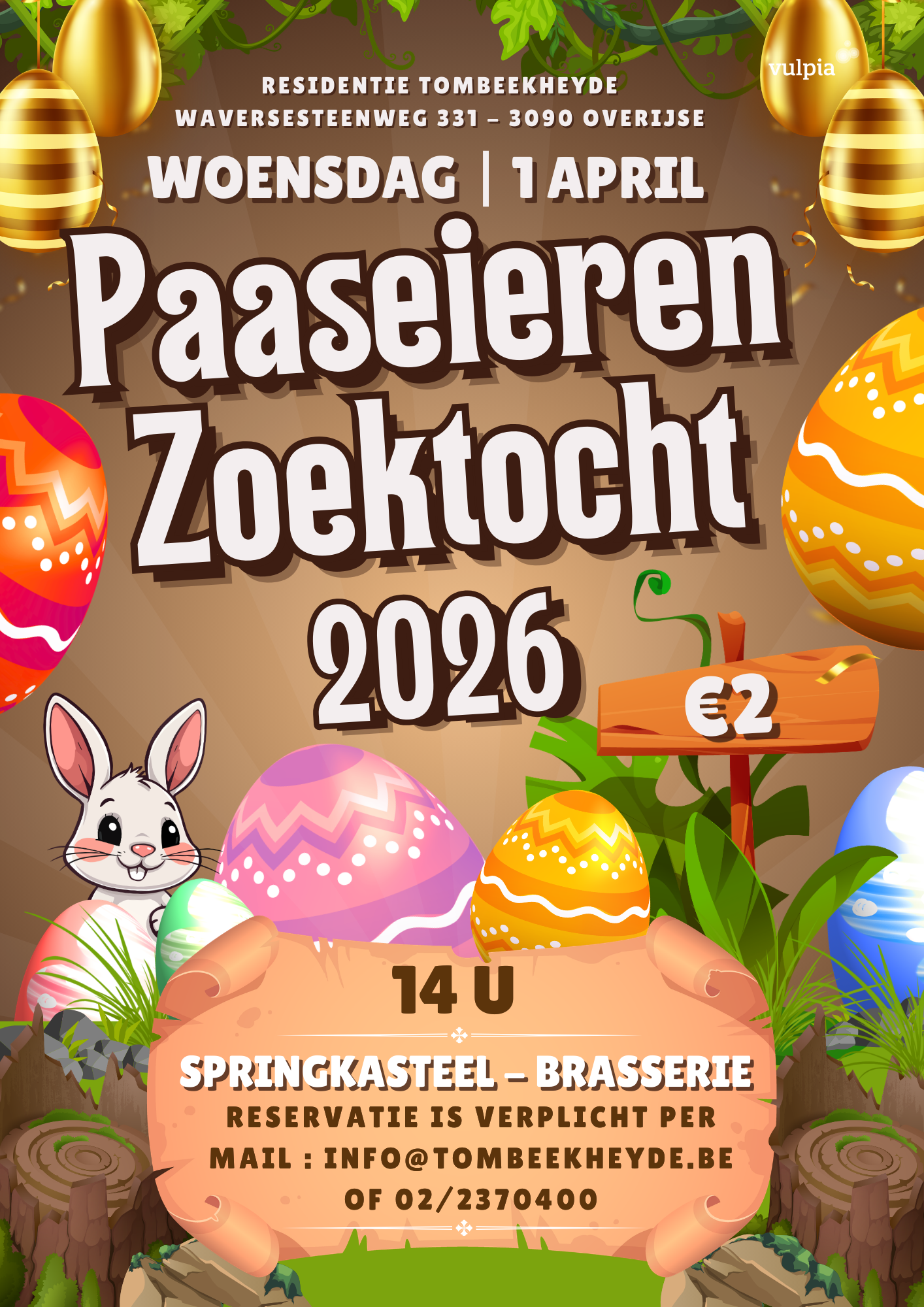 Kom mee zoeken naar paaseieren en beleef een namiddag vol plezier!