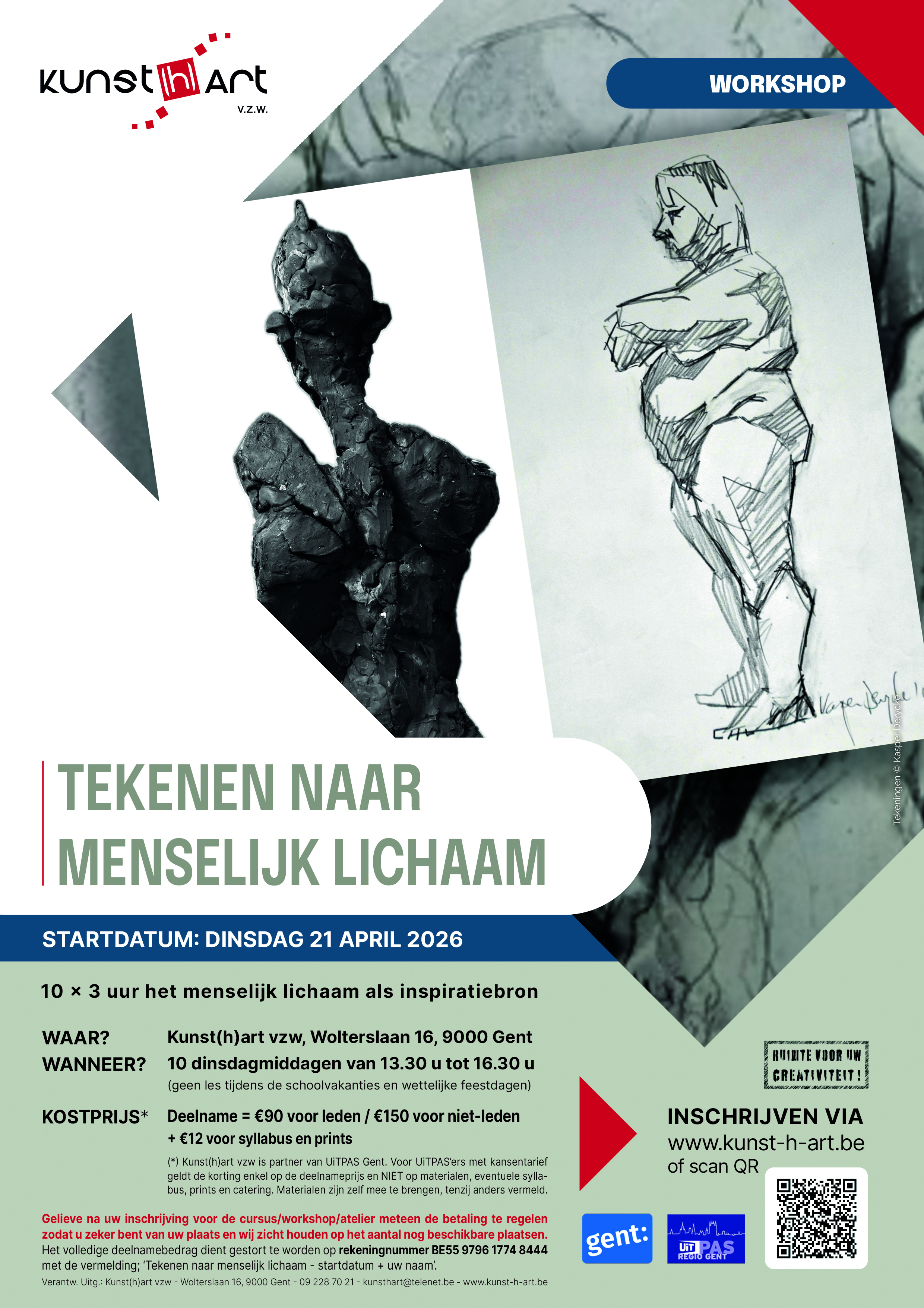 Affiche Tekenen naar het Menselijk Lichaam