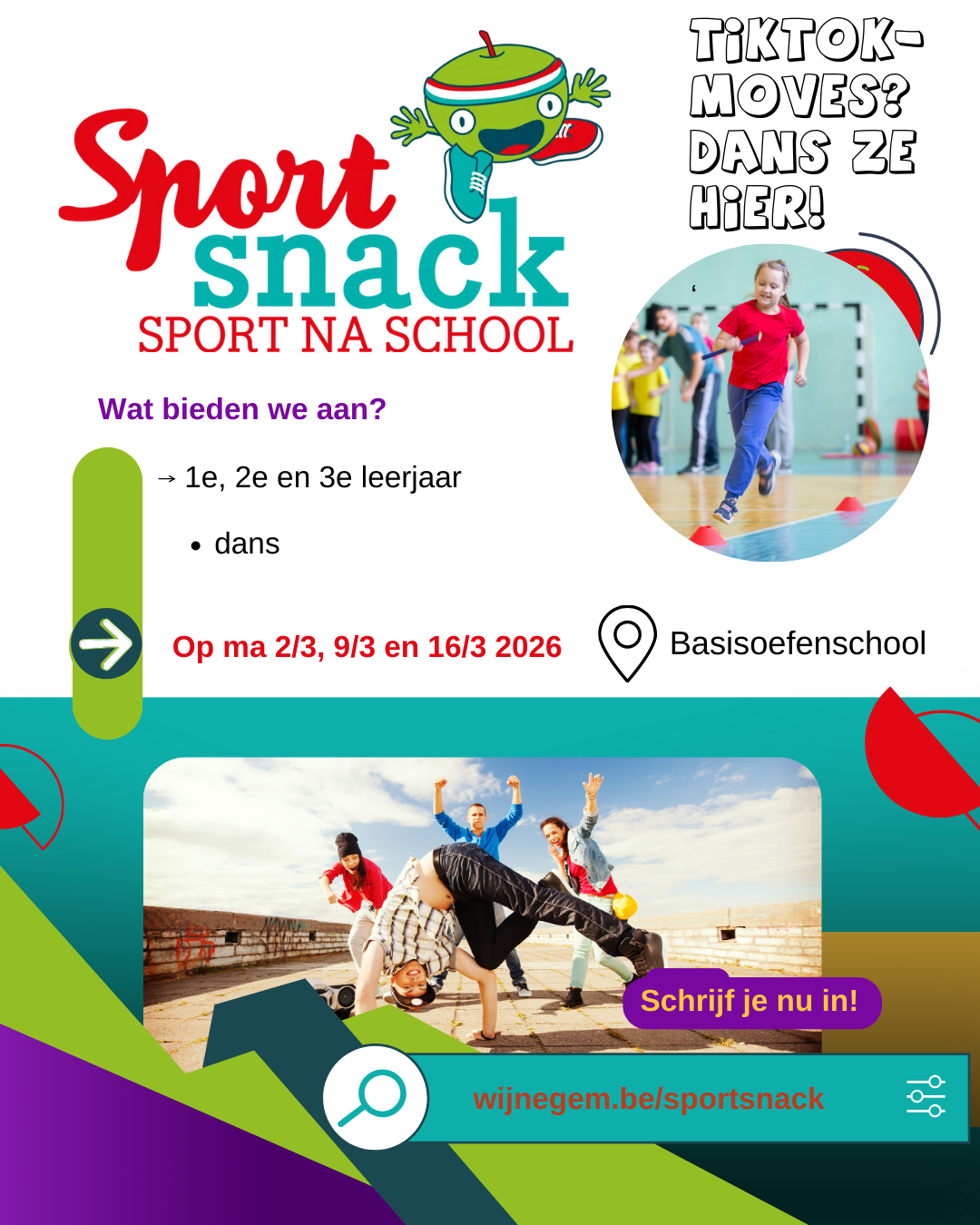 Afbeelding voor evenement Sportsnack Basisoefenschool 1-2-3 dans 2026