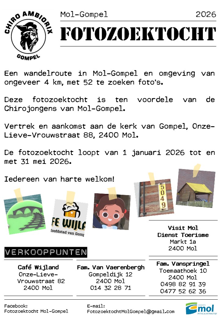 Fotozoektocht Mol-Gompel t.v.v. Chiro Ambiorix