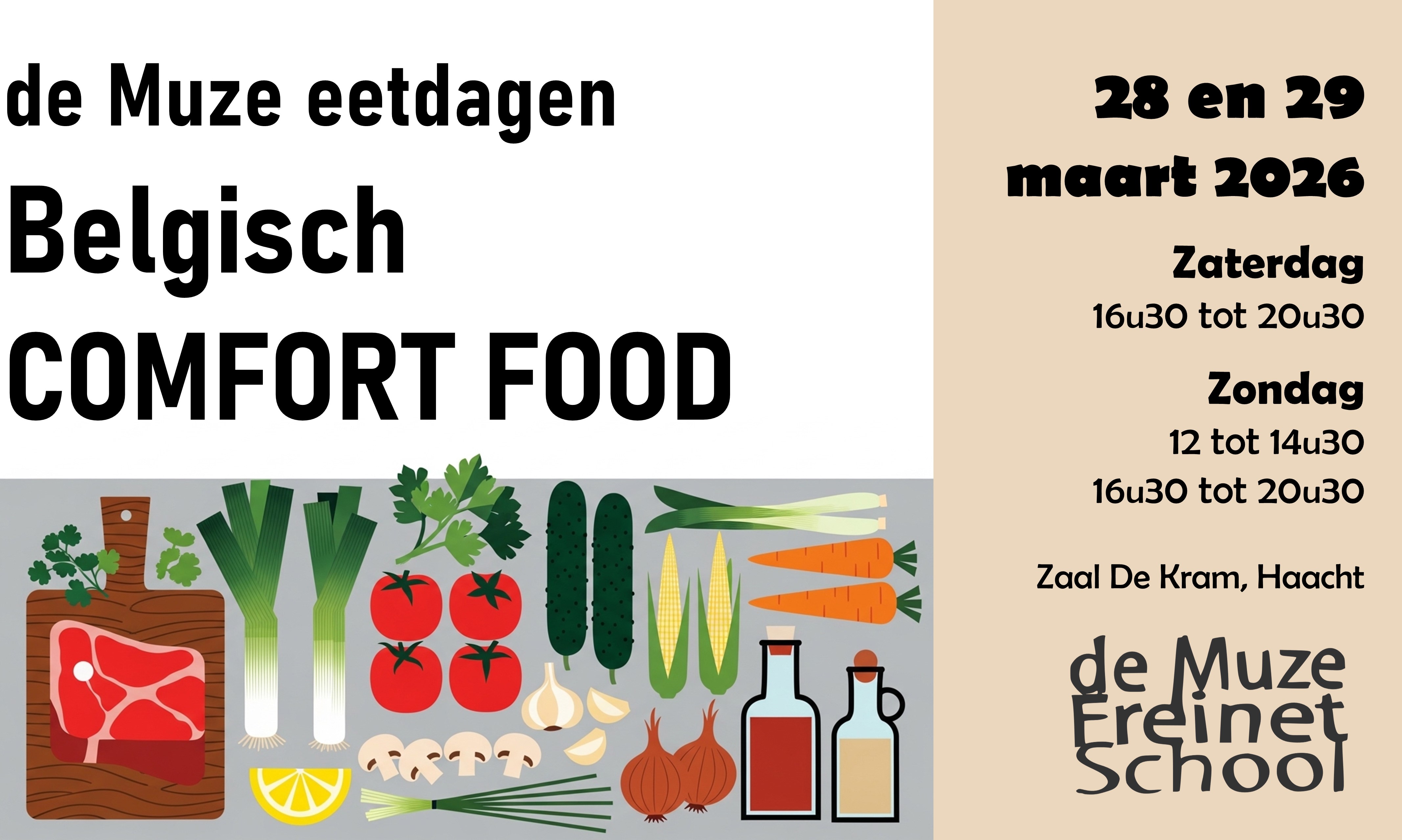 Freinetschool De Muze eetdagen - 28 en 29 maart 2026