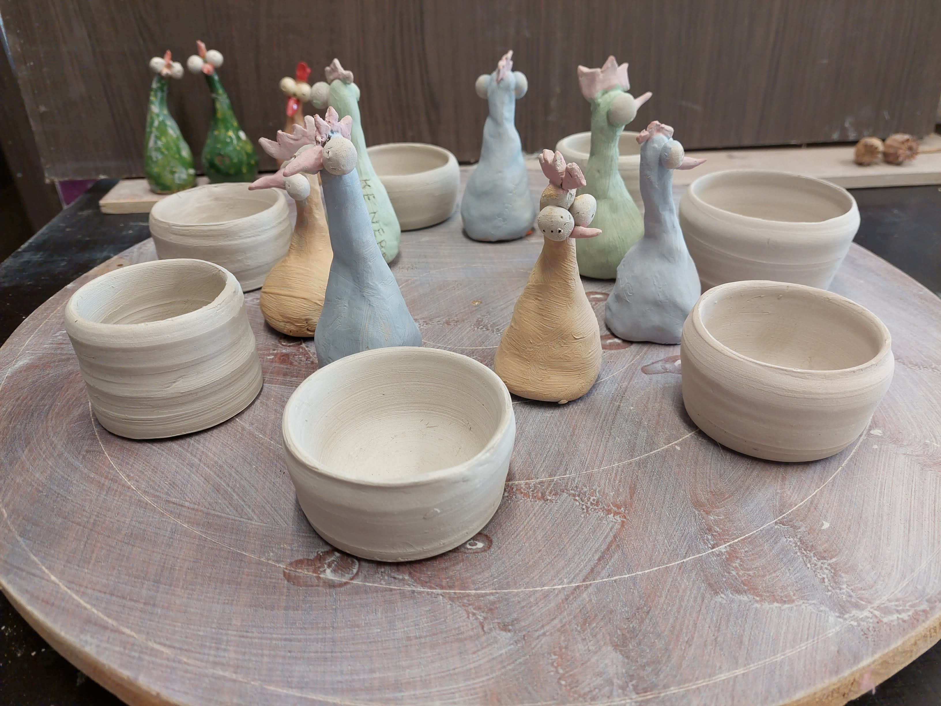 van kippen en potjes