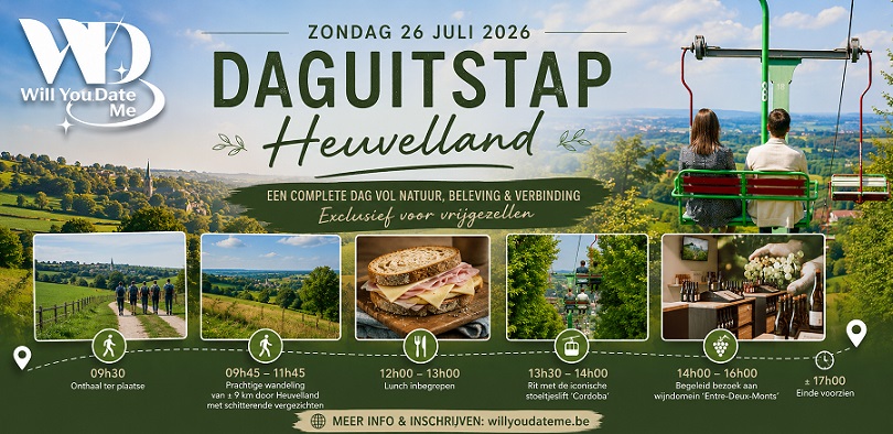 Daguitstap voor Singles naar Heuvelland (26 juli 2026)