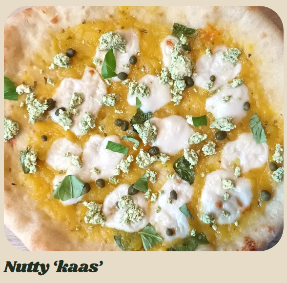 Pizza met vegan mozzarella