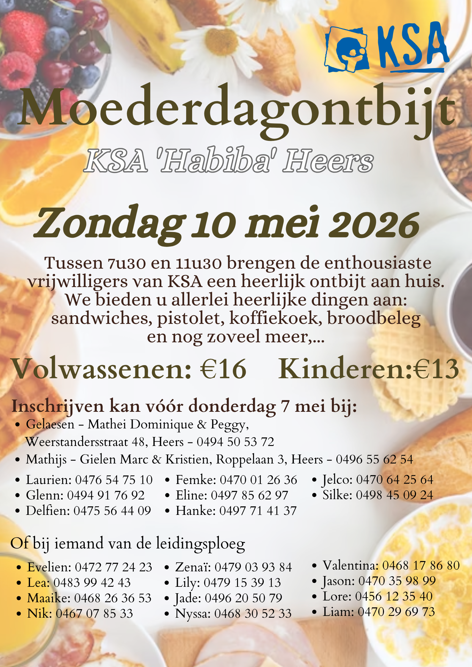 Affiche Moederdagontbijt KSA 