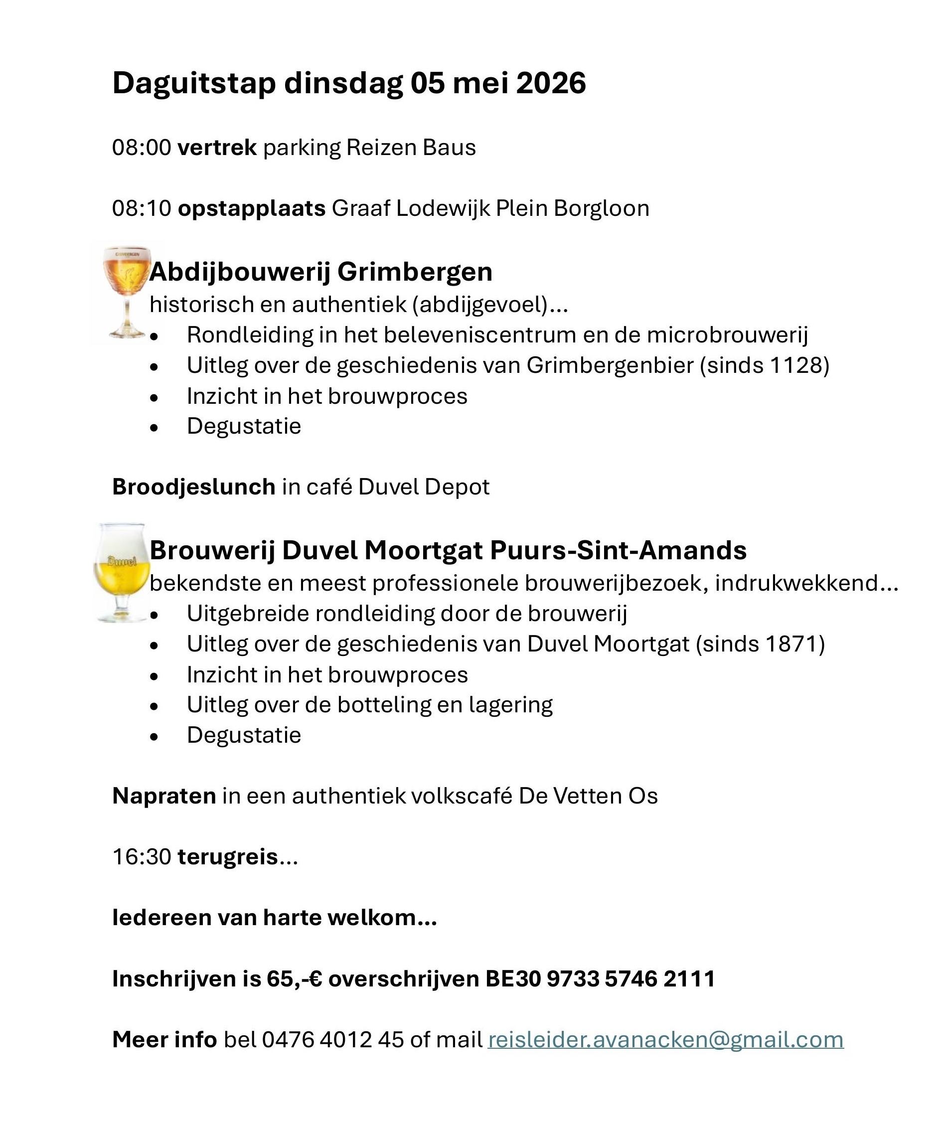 Bezoek aan Grimbergen Abdijbrouwerij & Duvel Moortgat Brouwerij