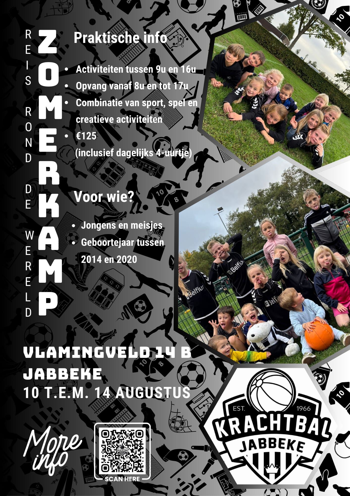Affiche zomerkamp Reis rond de wereld - Krb Jabbeke