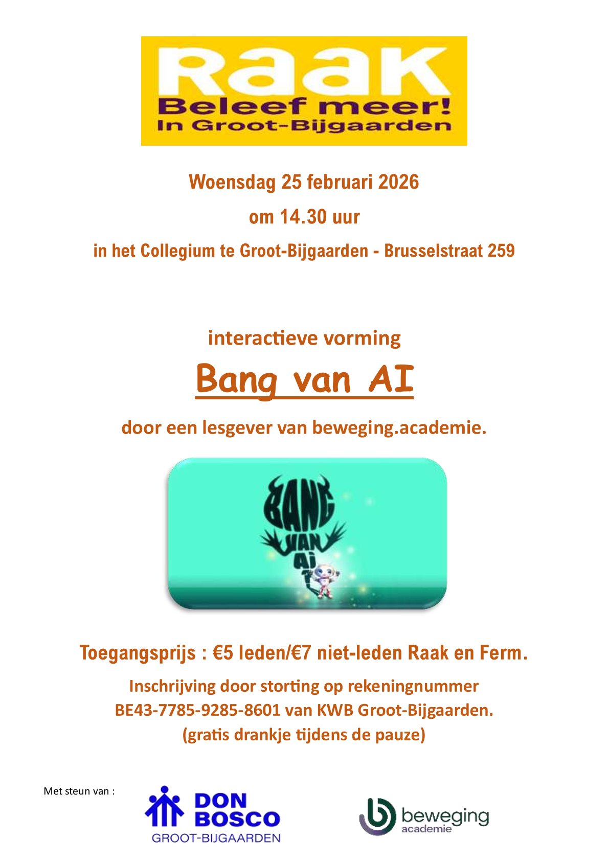 Aaankondiging AI - Raak Groot-Bijgaarden