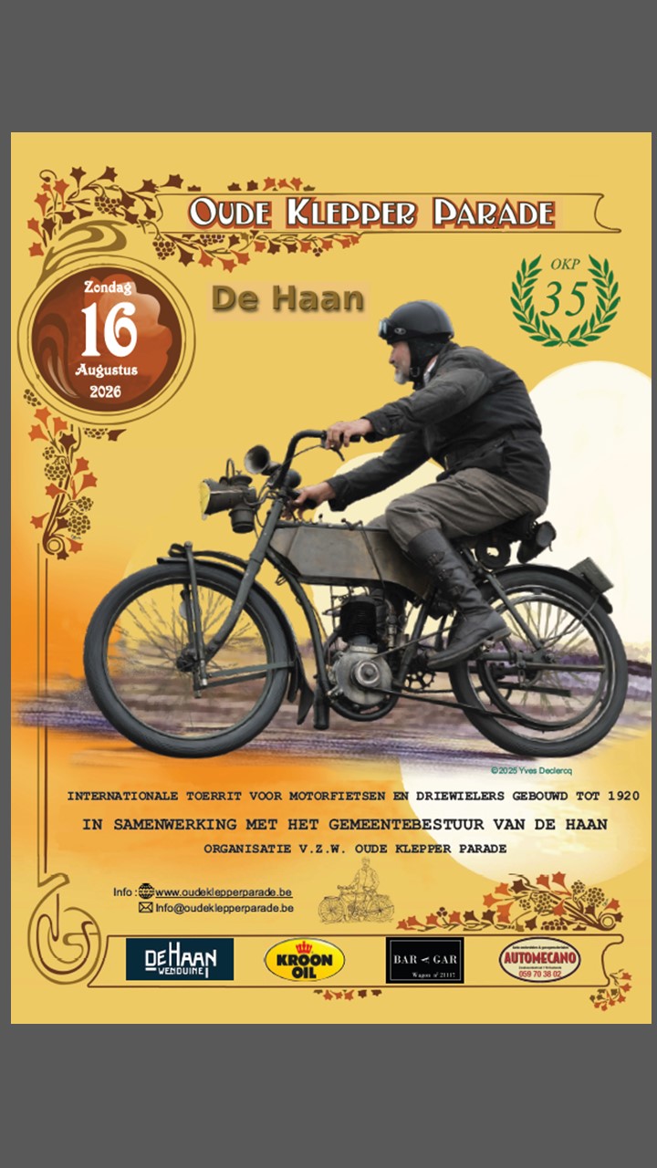 Deze 35e editie van de Oude Klepper Parade zal terug een topevenement worden. Het verlengde weekend van 15 en 16 augustus, toerisme De Haan die op volle toeren draait, en het groot aantal motoren die ingeschreven zijn. 