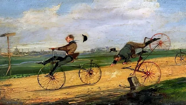 afbeelding Velocipedes uit 1869