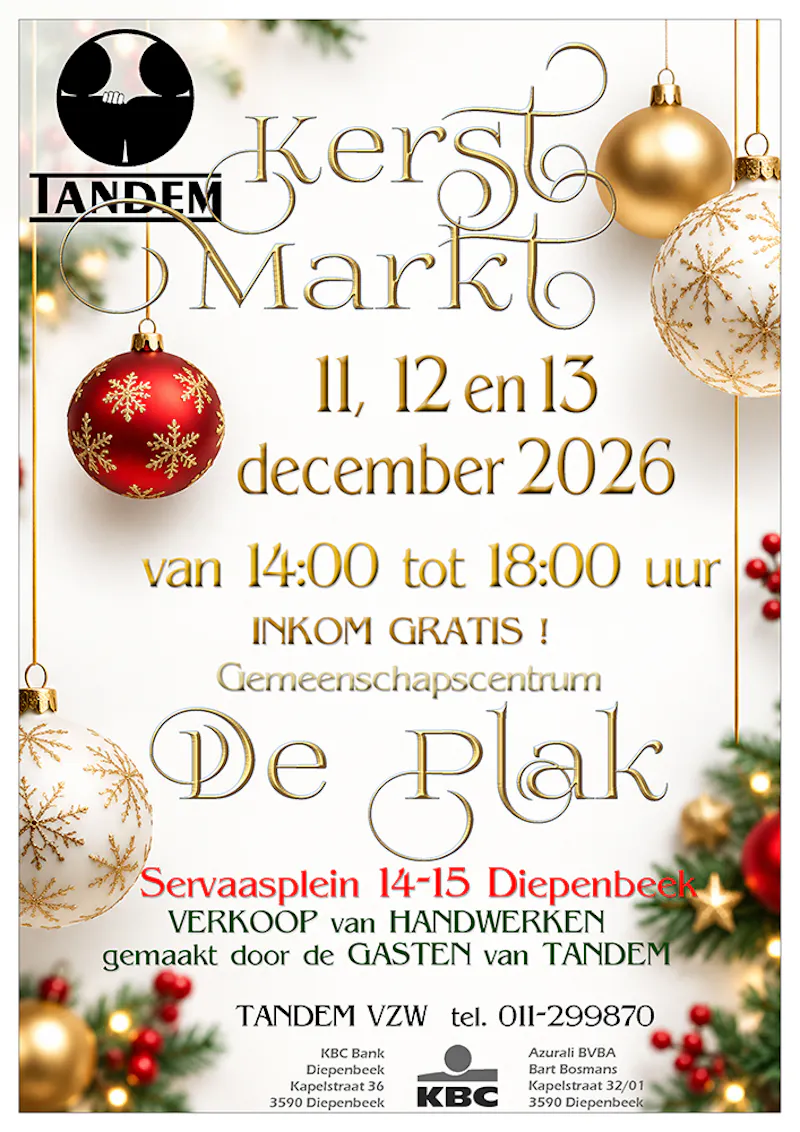 Tandem vzw: Kerstmarkt 2026
