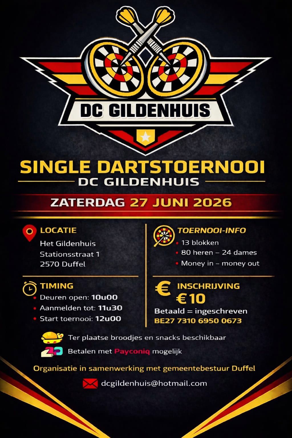 Single Dartstornooi - DC Gildenhuis