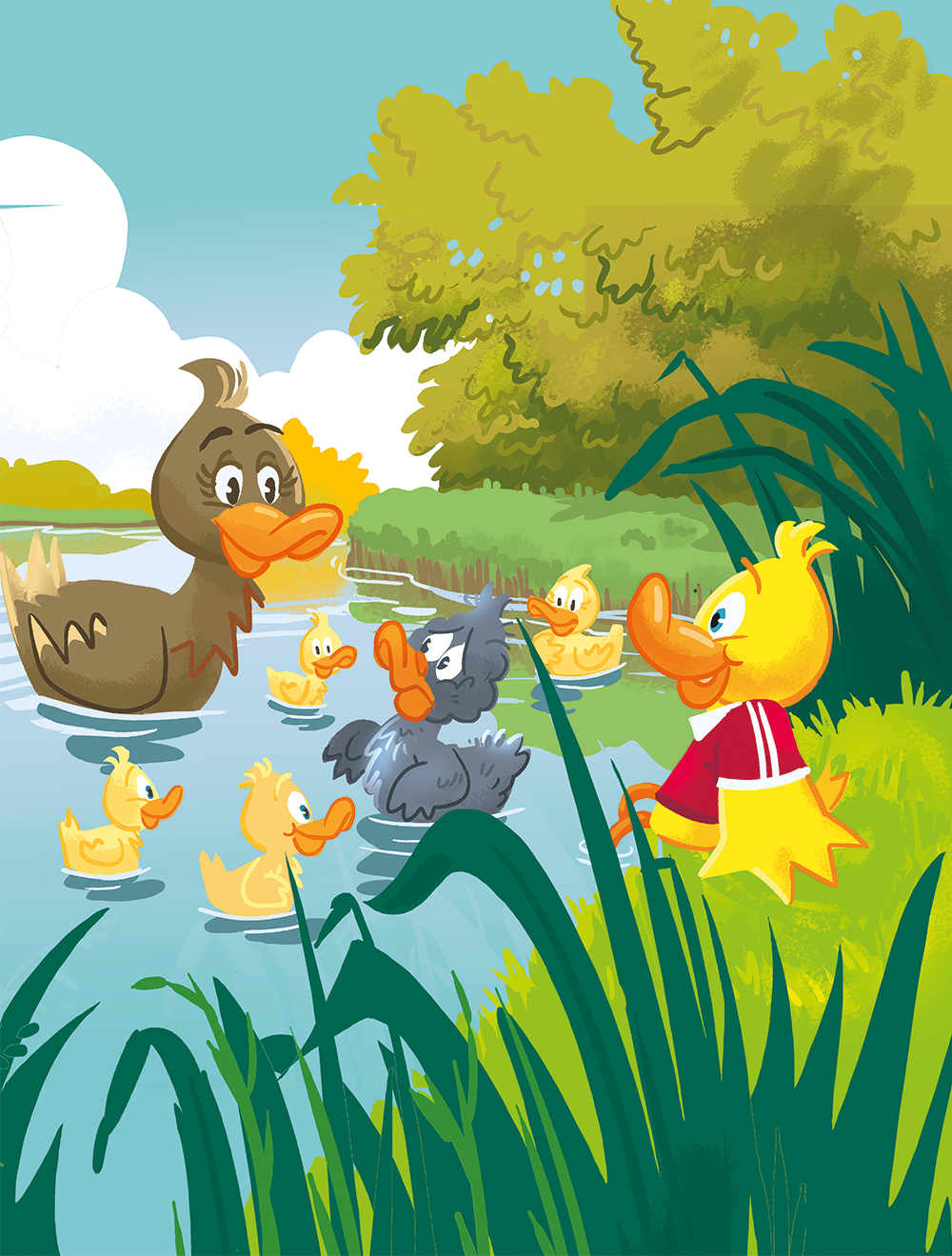 Ballie helpt mama eend om te zorgen voor haar eitjes. Op een dag komen er kuikens uit de eitjes, maar één kuikentje is grijs. Hoe kan dat nu? Kunnen de kleuters helpen bij het verzorgen van de kuikens en uitzoeken waarom één kuikentje grijs is?