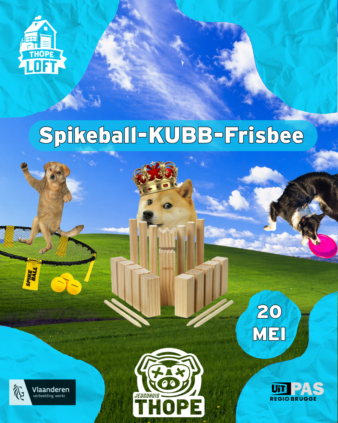Afbeelding Kubb, Frisbee en Spikeball 