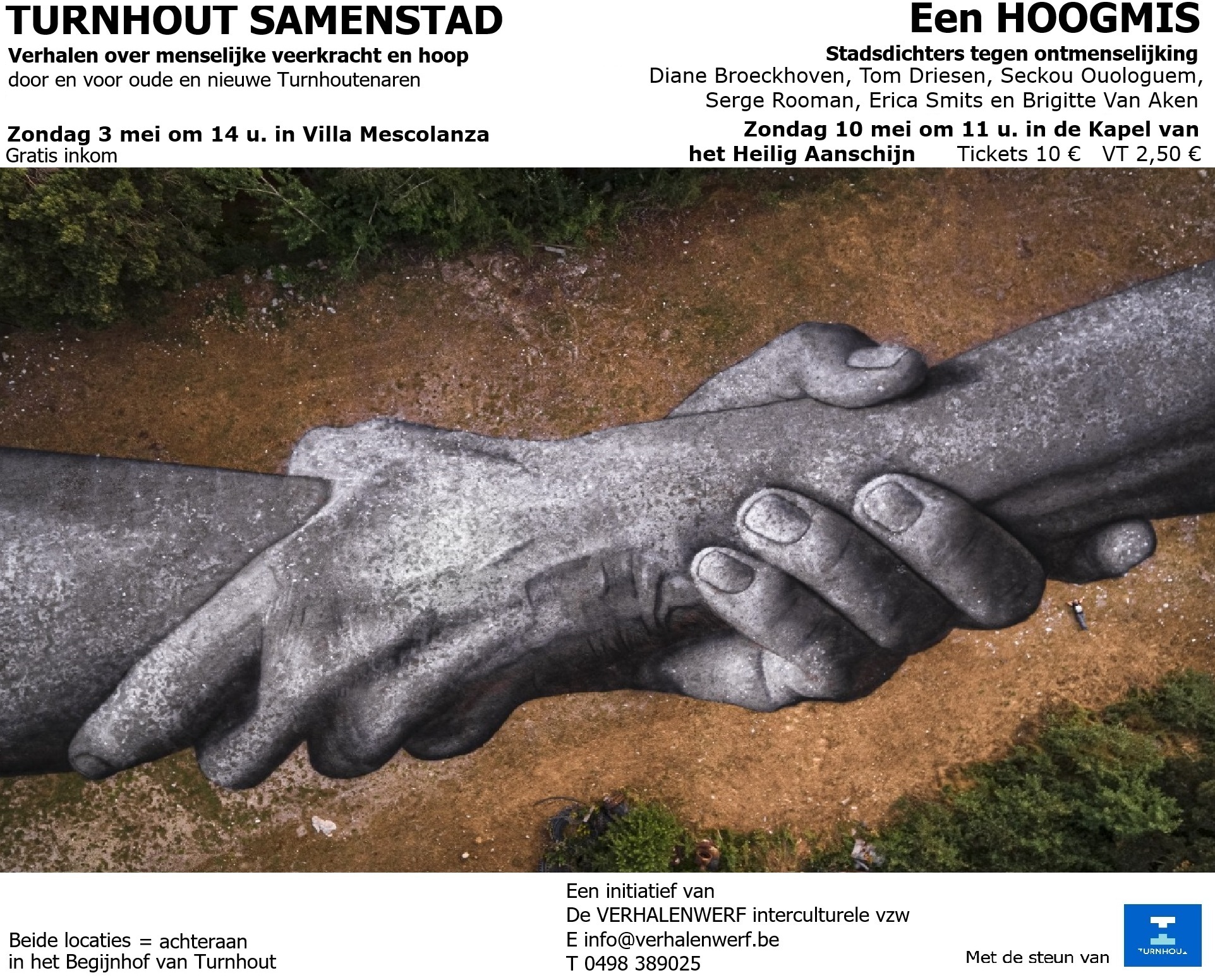 Een vertelmoment met verhalen en gedichten over menselijke veerkracht en hoop, door en voor oude en nieuwe Turnhoutenaren.  Dit vertelmoment is het eerste luik van het project "TURNHOUT SAMENSTAD".