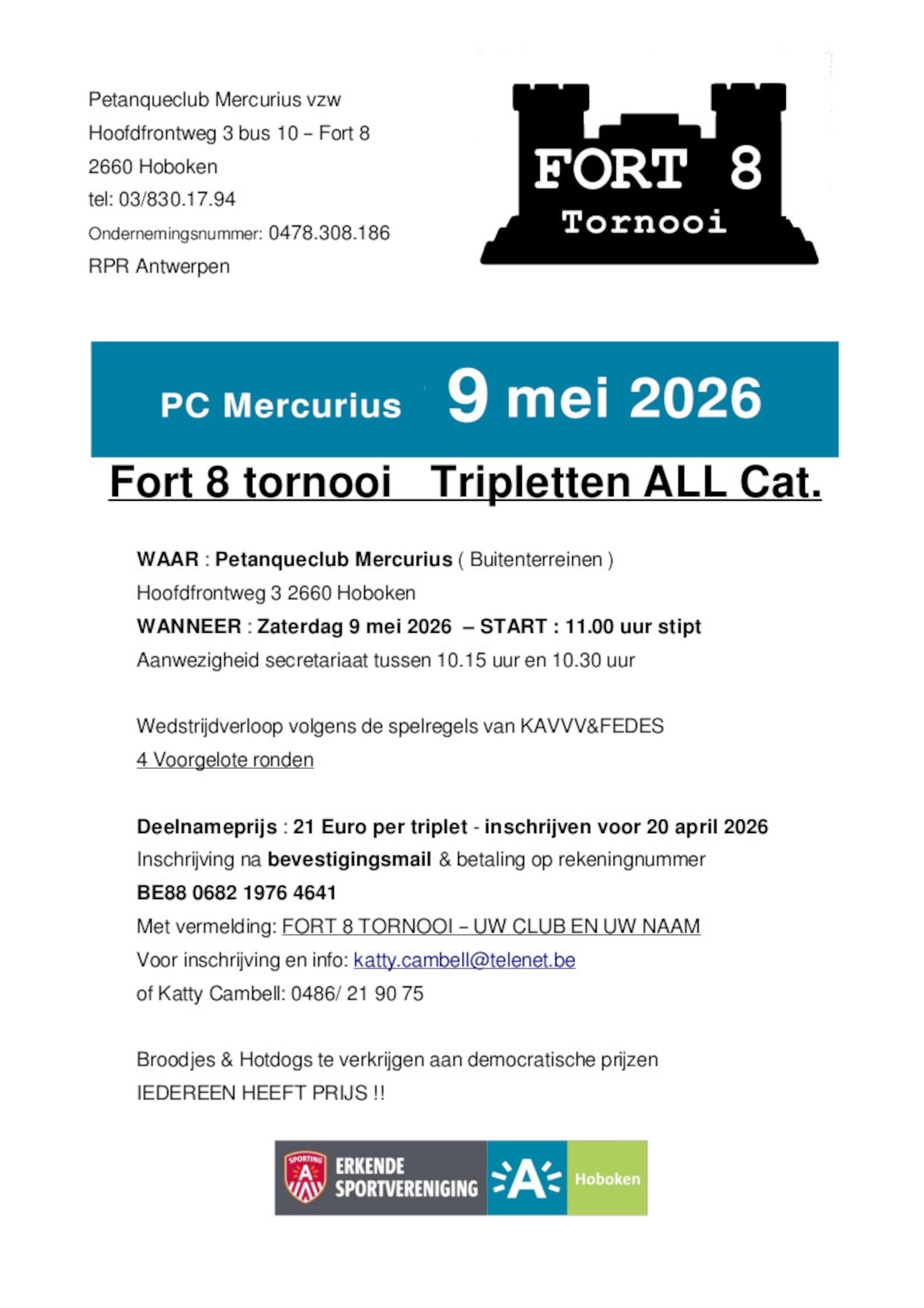 affiche Fort 8 tornooi