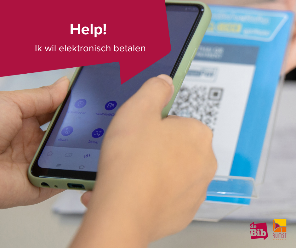 smartphone die QR-code scant om te betalen