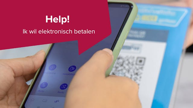 smartphone die QR-code scant om te betalen