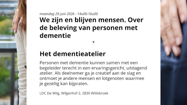 Familiegroep Dementie regio Klein-Brabant - Vaartland: Beleving van personen met dementie