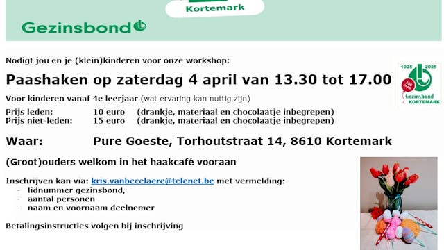 Gezinsbond Kortemark: Paashaken