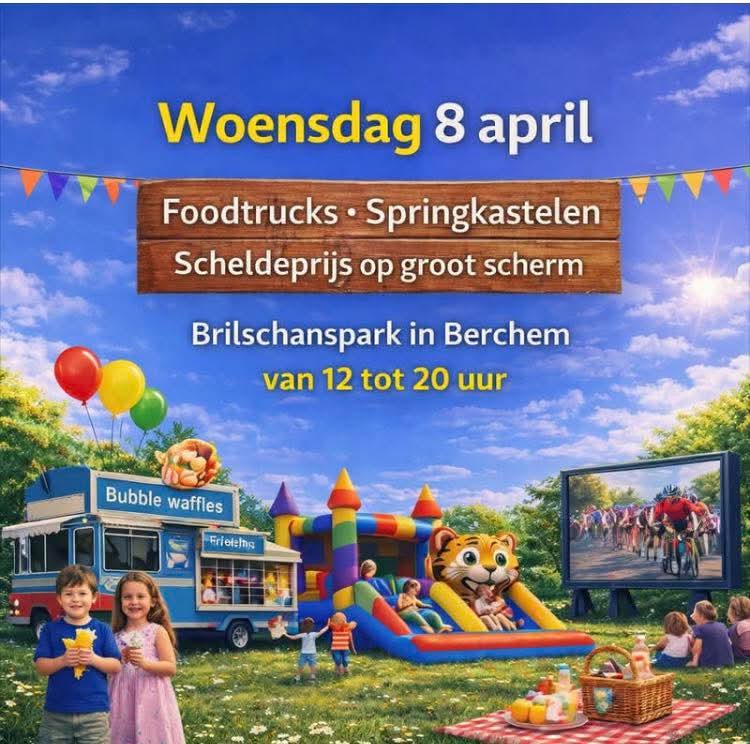 Woensdag zenden we de wielerwedstrijd uit, terwijl iedereen kan genieten van de springkastelen en de foodtrucks. Kom zeker een kijkje nemen.