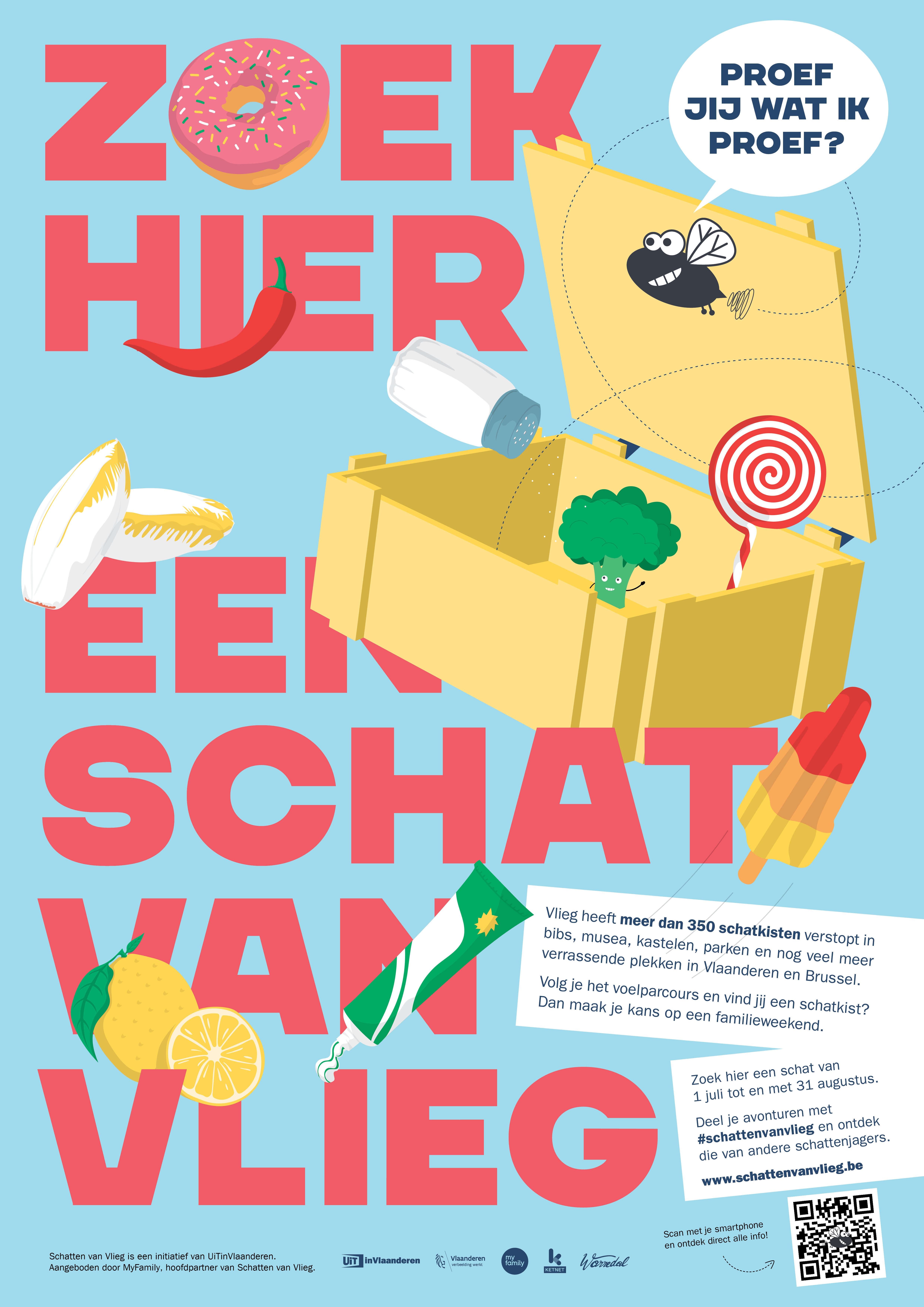 Affiche schatten van vlieg
