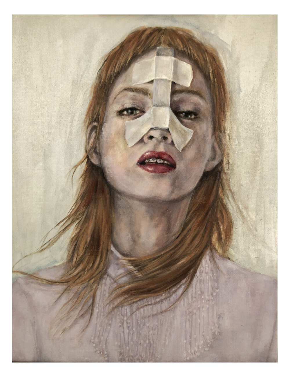 Finger in the nose, oil on canvas, 2024