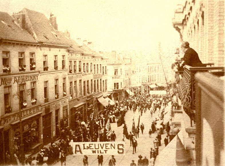 Manifestatie in Leuven voor algemeen stemrecht