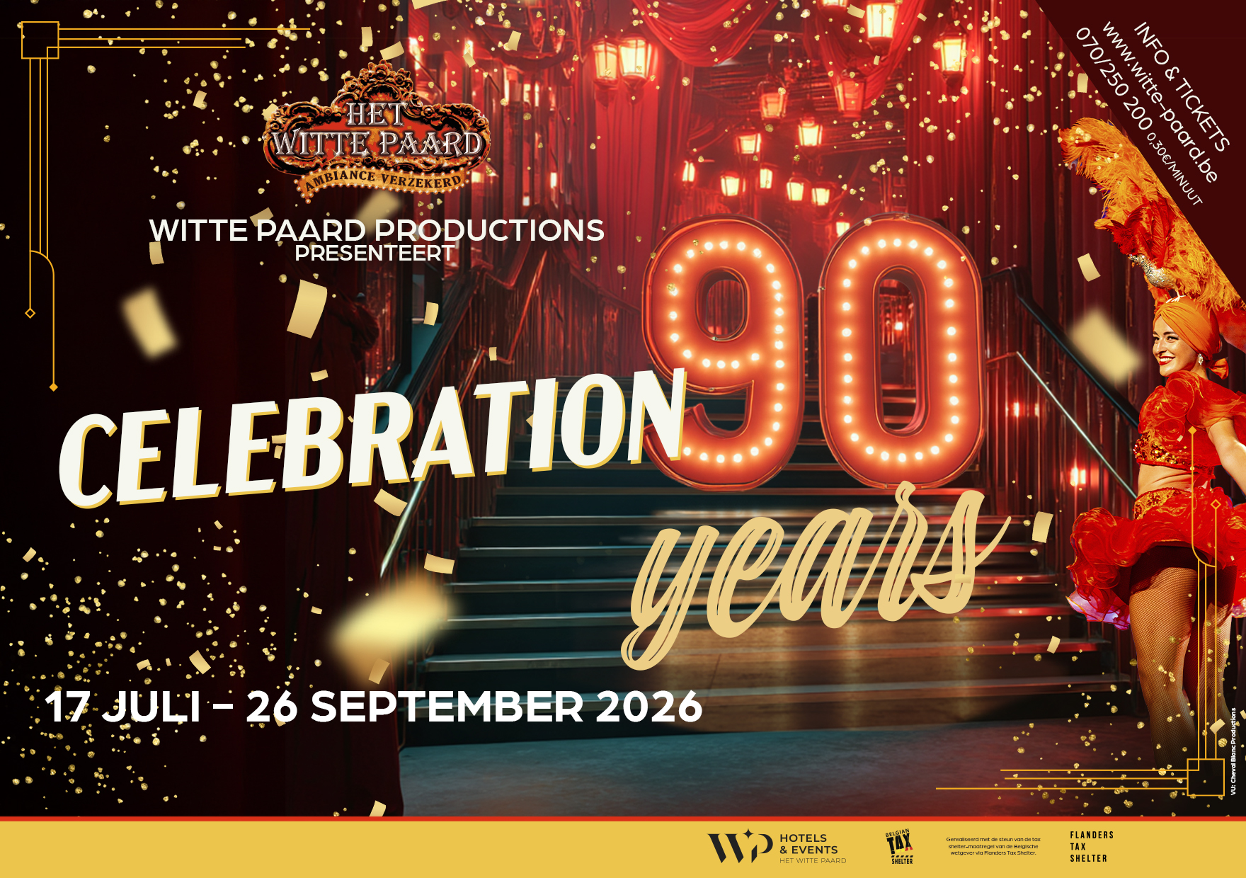 Het Witte Paard maakt zich in 2026 op voor een ongewoon feestelijke zomershow. De iconische theaterzaal viert zijn 90ste verjaardag en dat mag absoluut niet onopgemerkt voorbijgaan.