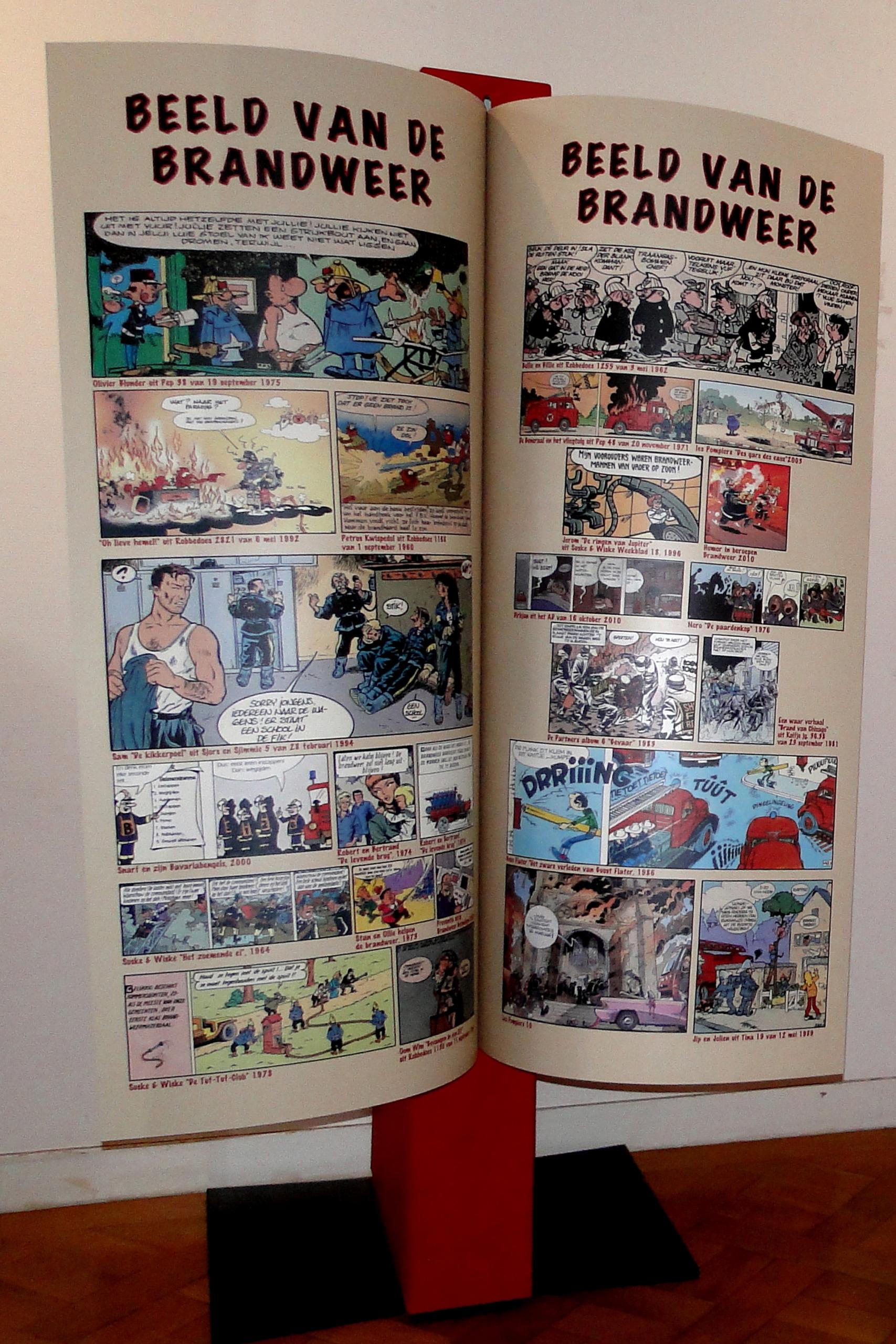 Brandweer in stripverhalen met humor