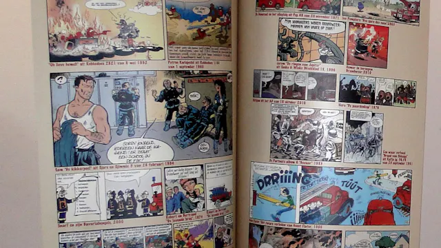 Brandweer in stripverhalen met humor