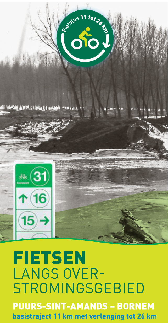 Fietsen langs overstromingsgebied