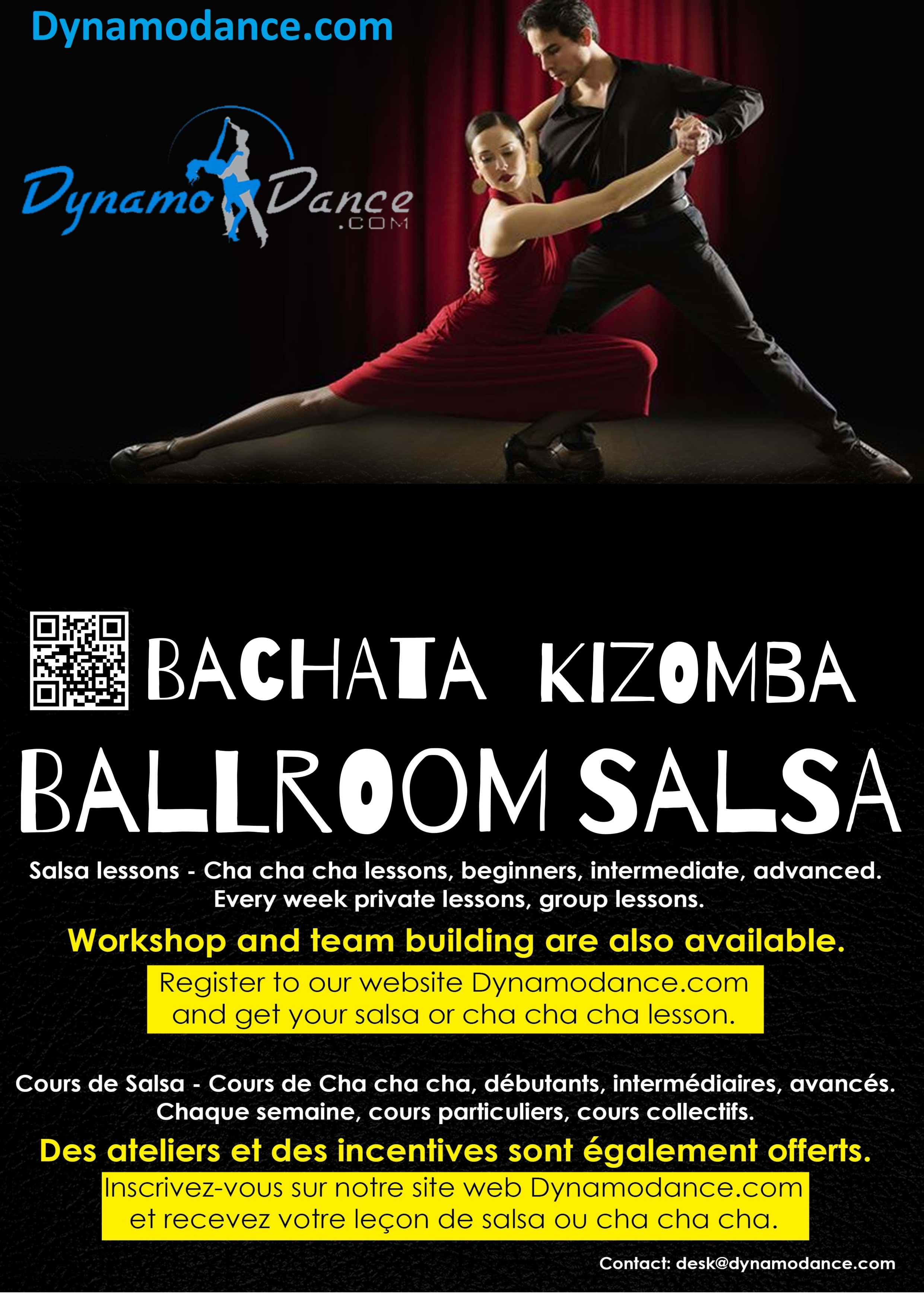 Bachata, Kizomba, Salsa, Ballroom, Swing danslessen Brussel