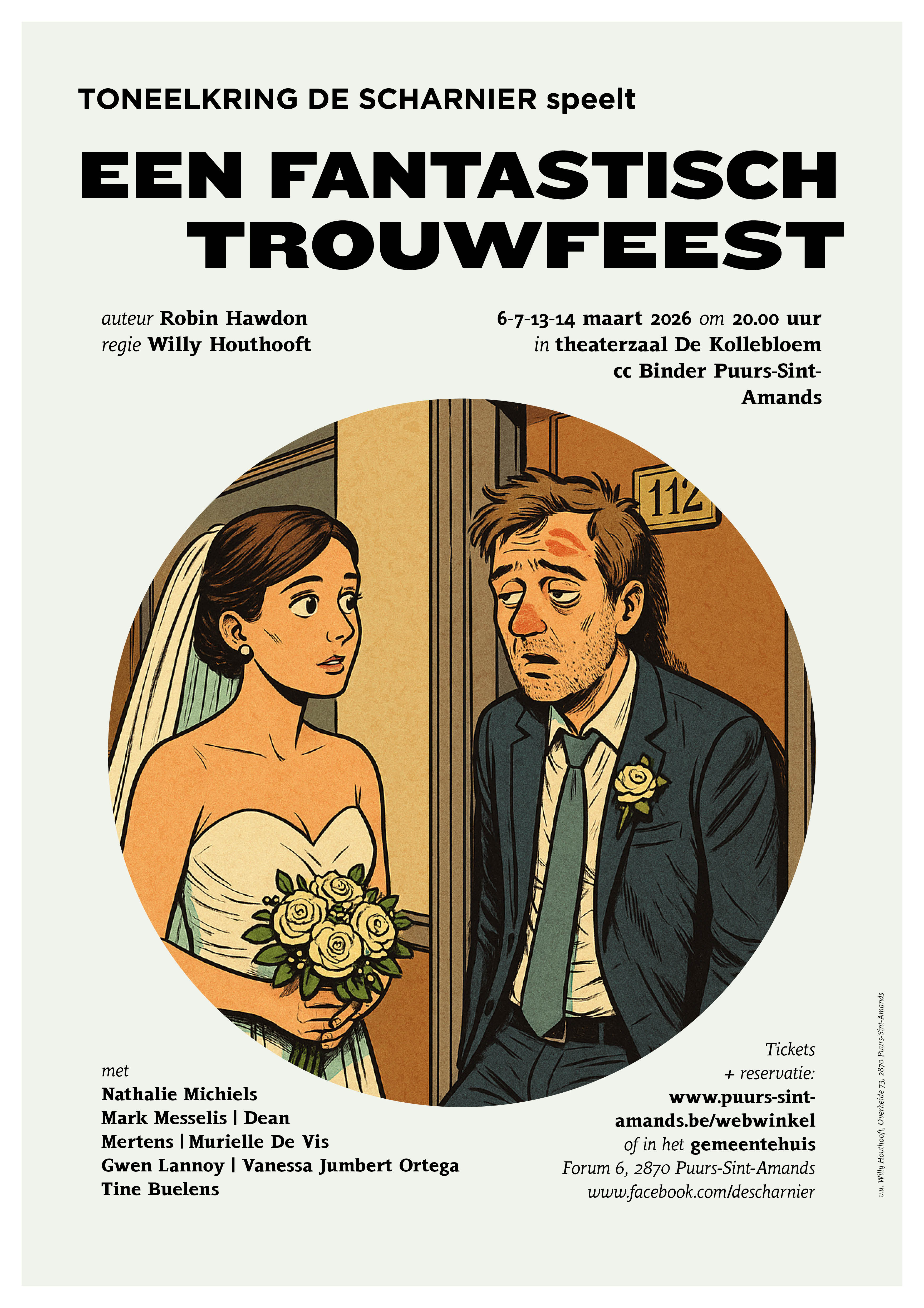 Toneelkring De Scharnier speelt 'Een fantastisch trouwfeest'