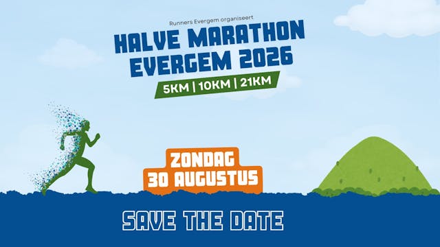 36ste Runners Evergem Halve Marathon met daarnaast 2 kortere afstanden over 5,2 en 10,6 km.