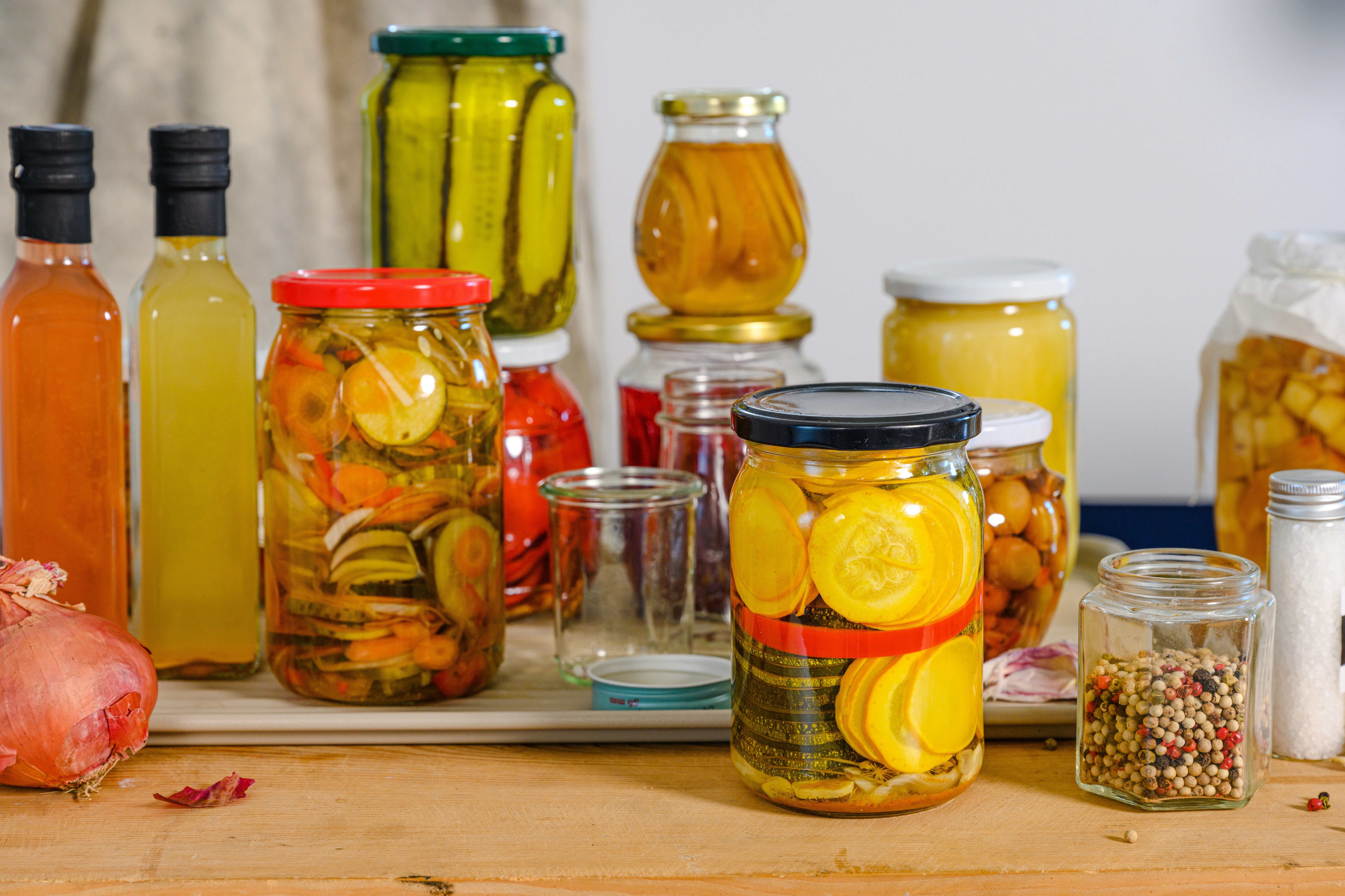 weckpotten met gefermenteerde groente