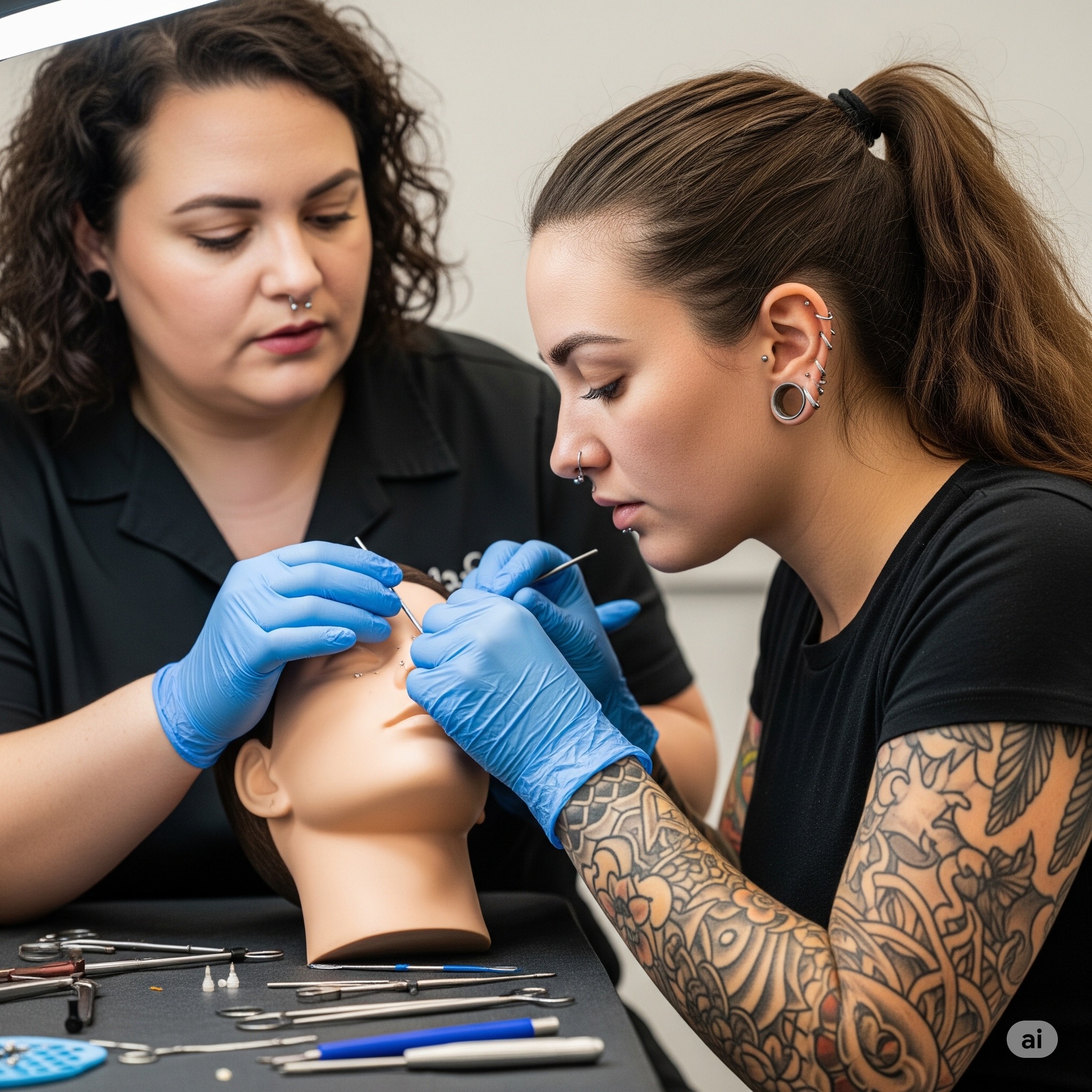 piercing op silicinen hoofd